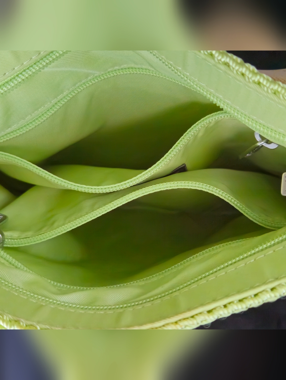 The Sak Lime Green Crochet Crossbody with Tan Strap - Picture 8 of 9